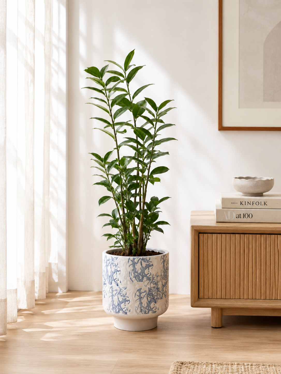 Vaso para planta em cerâmica artesanal