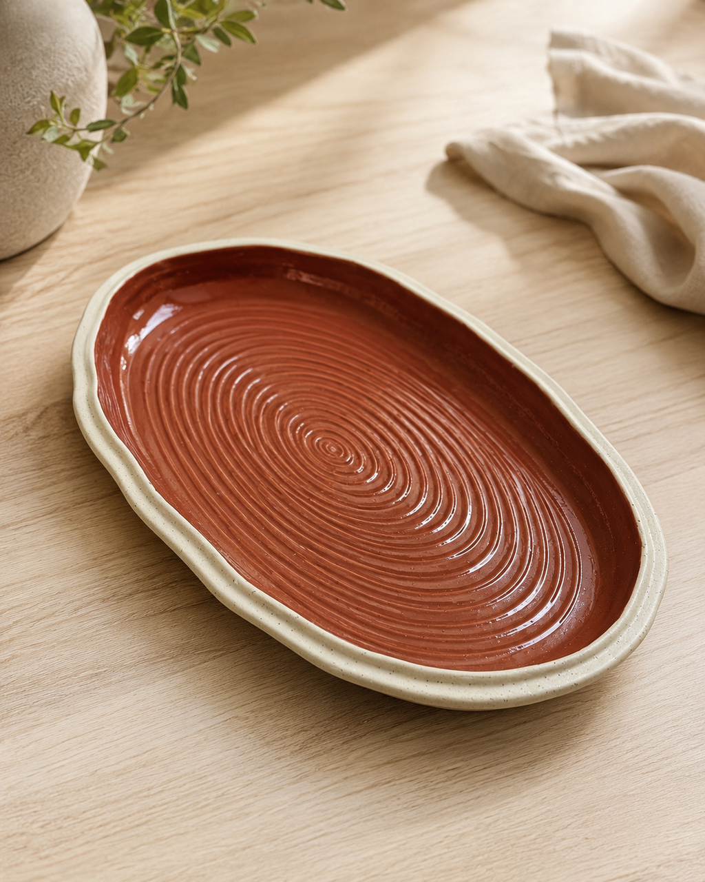 Travessa oval em terracota
